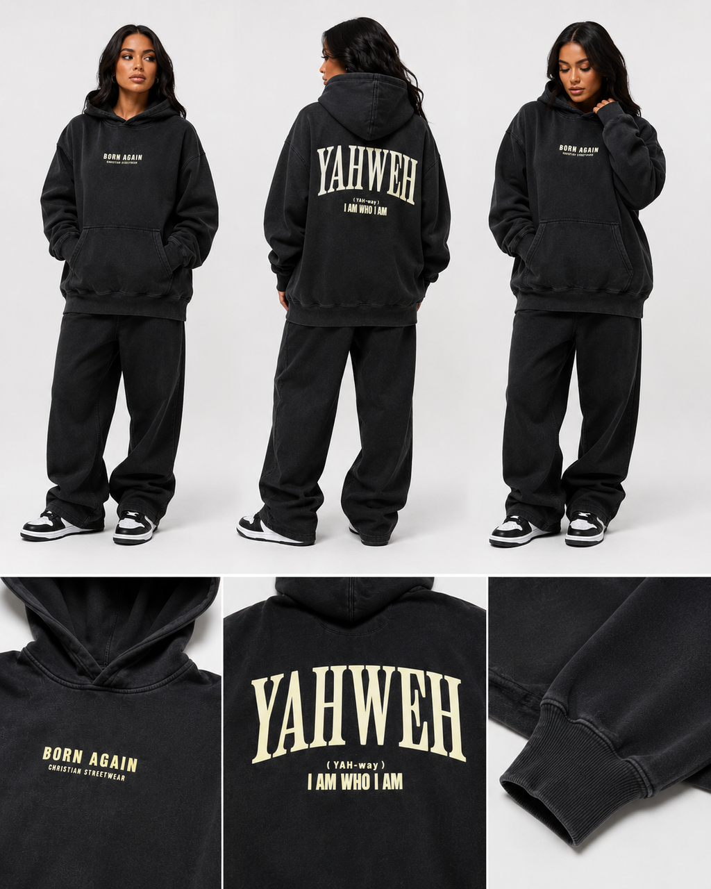 YAHWEH “I Am Who I Am” Hoodie – Christian Streetwear Heavyweight Pullover