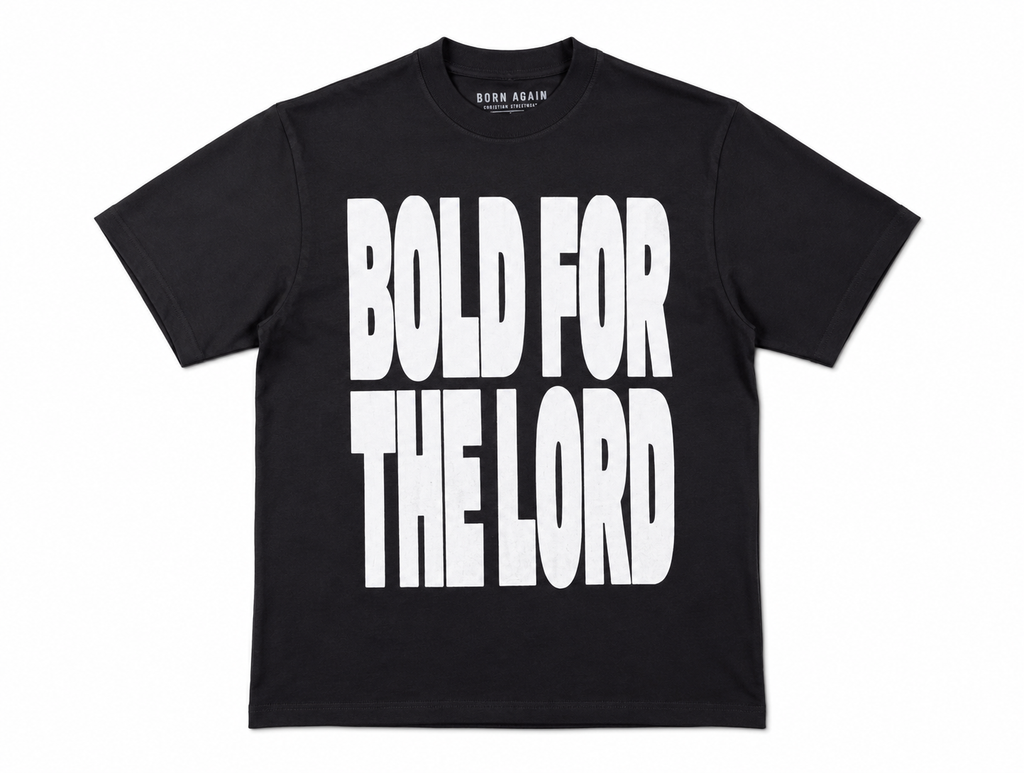 Bold for the Lord Heavyweight Christian Streetwear Tee (Dark Gray)