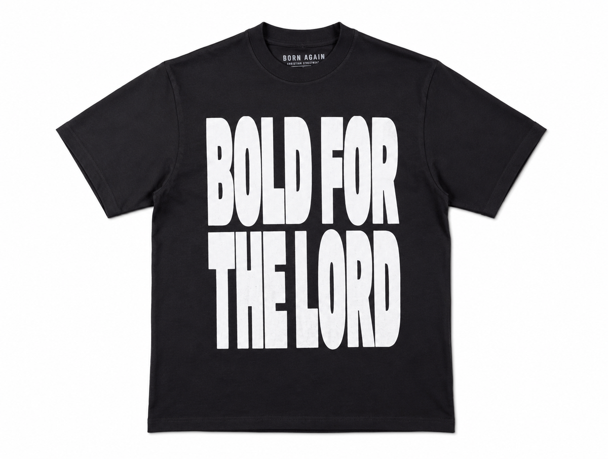 Bold for the Lord Heavyweight Christian Streetwear Tee (Dark Gray)