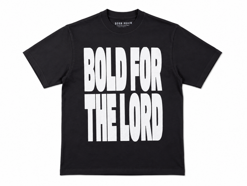 Bold for the Lord Heavyweight Christian Streetwear Tee (Dark Gray)