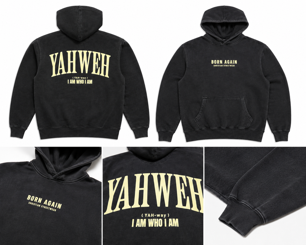 YAHWEH “I Am Who I Am” Hoodie – Christian Streetwear Heavyweight Pullover
