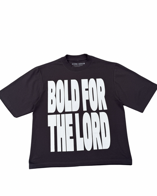 Bold for the Lord Heavyweight Christian Streetwear Tee (Dark Gray)
