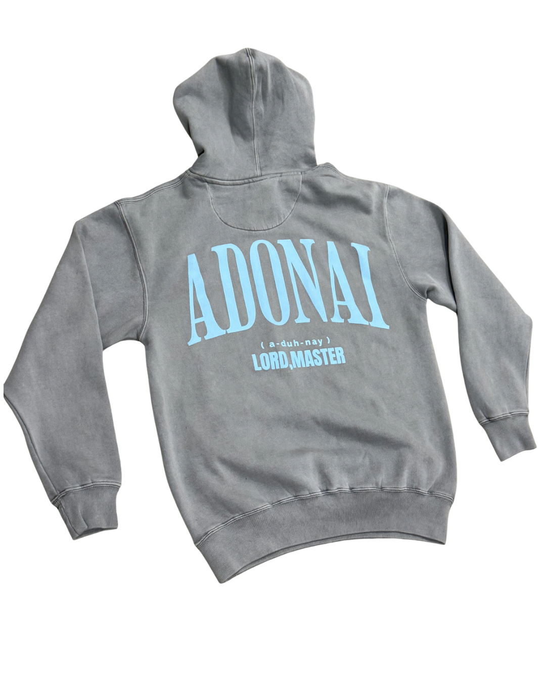 ADONAI “Lord, Master” Hoodie – Christian Streetwear Heavyweight Pullover (Gray)